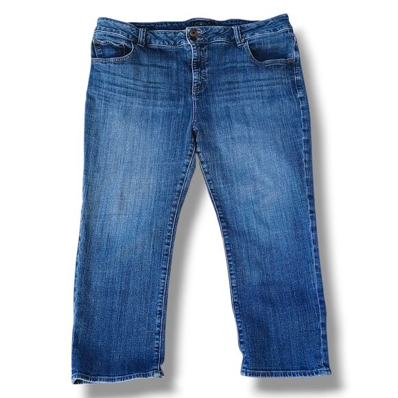 Lucky Brand Emma Crop Jeans-Size 16W-Whiskering-High Rise-Curvy Fit-Minimal - Picture 1 of 9